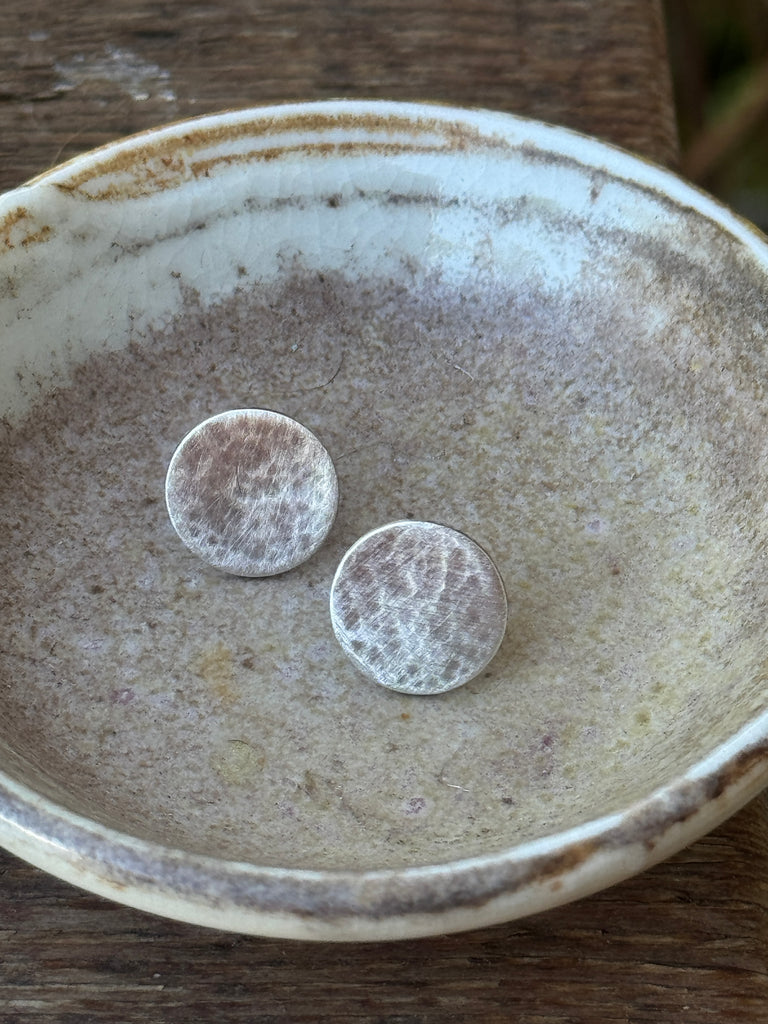 Full Moon Sterling Stud Earrings