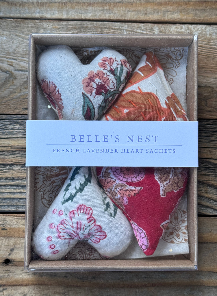Boxed Set of Four Mini French Lavender Hearts