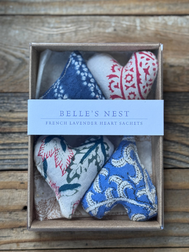 Boxed Set of Four Mini French Lavender Hearts