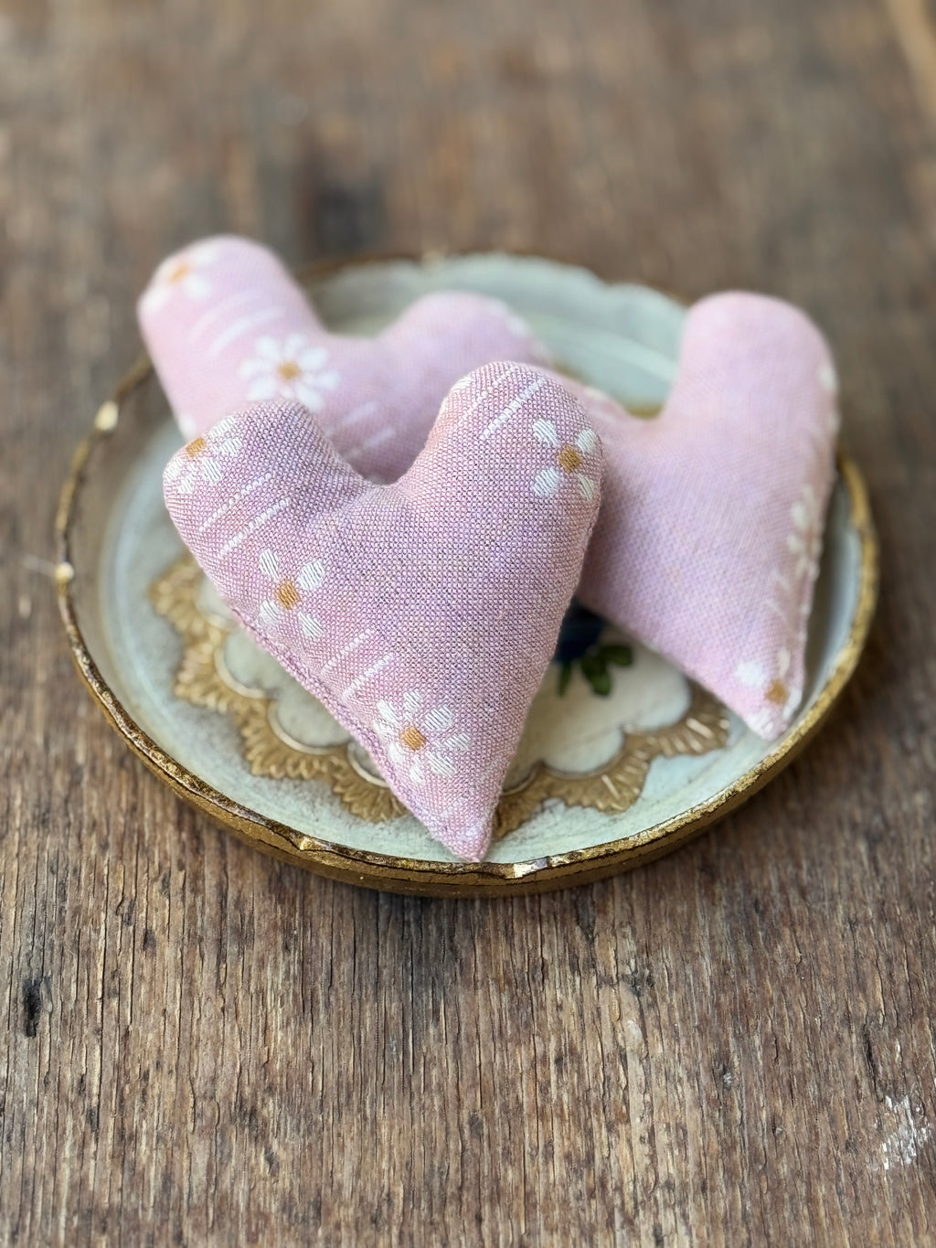 Set of 3 Mini French Lavender Heart Sachets