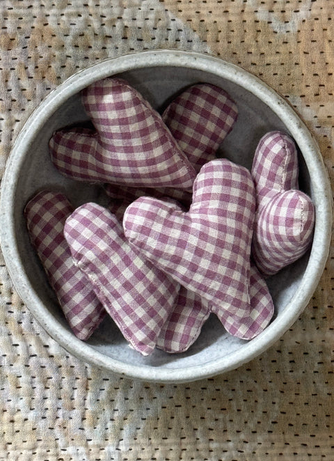 Gingham Print Mini Lavender Heart Sachet