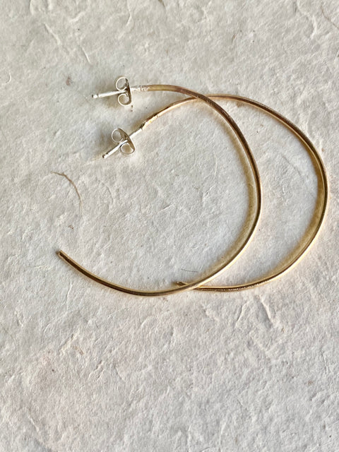 Gold Filled Half Circle Post Earrings