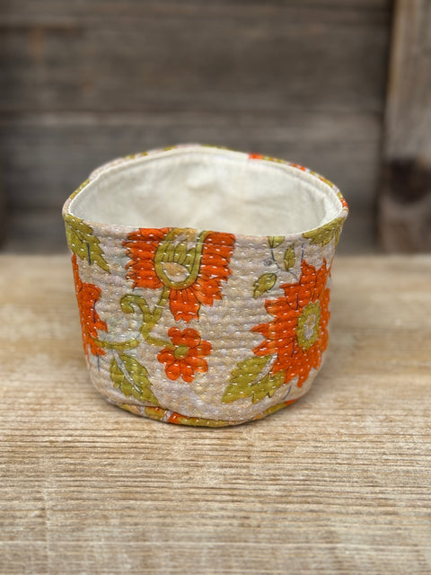 Belle's Orange Print Soft Kantha Cozie
