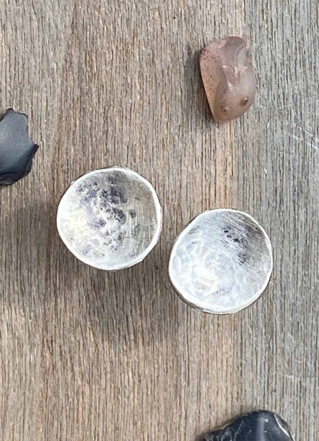 Crater Stud Post Earrings