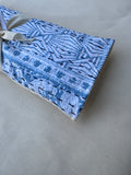 Light Blue and White Print Tummy Pillow