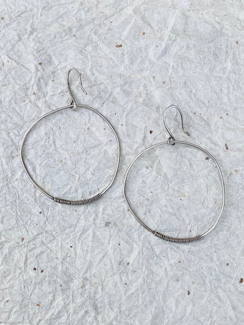 Big Handcrafted Wire Wrapped Hoops