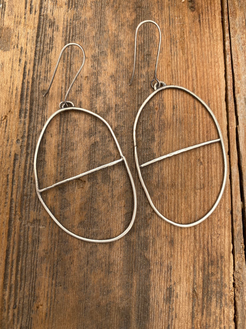 Oblong Bar Hoop Earring